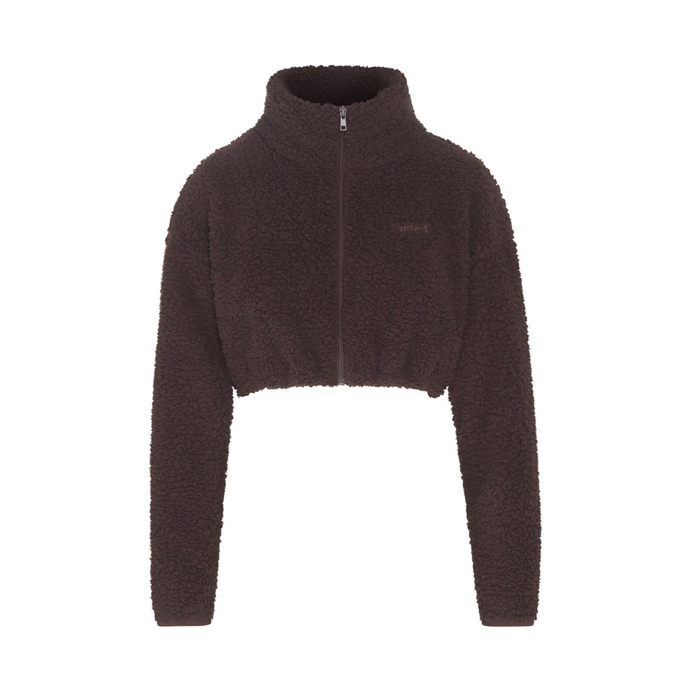 SKIMS Teddy Zip Up Crop Jacket